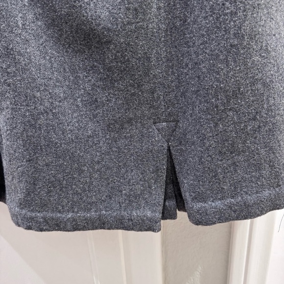 Charcoal Wool Skirt with Side Button Detail - Picture 4 of 14